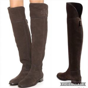 TORY BURCH SIMONE OVER THE KNEE SUEDE BOOTS